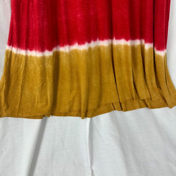 Lucky Brand Swim Coverup Dress Skirt Tie Dyed Red Gold Womens Size M/L - Picture 7 of 9